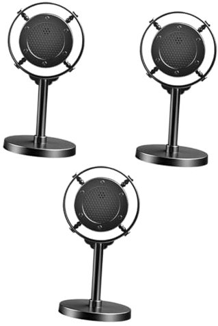 ibasenice 3pcs Vintage Microphone Prop Model Realistic Imitation Retro Mic Decoration for Home Decor Party and Photography Creative Music Toy for Events and Training Activities