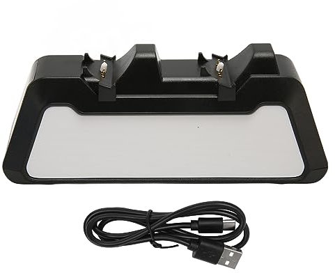 Septpenta PS5 Controller Ladestation mit Schnelllade AC Adapter, Dual Controller Ladeständer mit Ladeanzeige und Rutschfester Basis für Zwei PS5 Controller