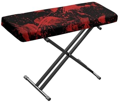 Uskorhein 76 Keys Red Halloween Bloodstain Piano Keyboard Dust Cover Music Vivid Blood Splatter Keyboard Dirt Proof Cover Must Have Piano Accessories, CZA53