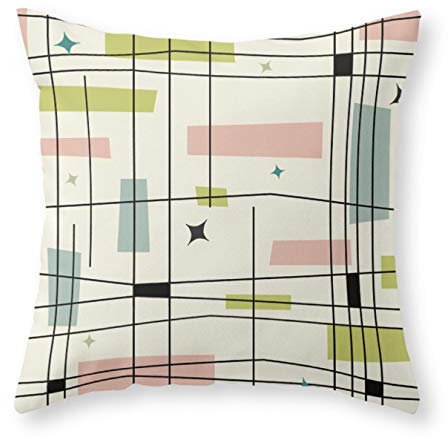 Dekokissen Kissenbezüge, Mid-Century Art Bauhaus-Stil Pastell wasserdichte Kissenbezug Premium Kissenbezüge Kopfkissenbezug Für Cafe Schlafzimmer Geschenk 45X45Cm