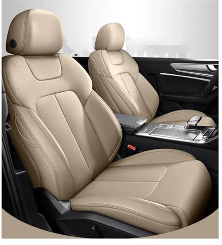 Janeepoch Sitzbezüge Benutzerdefinierte Autositzbezug Leder Auto Für Alfa Für Romeo Für Giulia Für Stilfserjoch Autozubehör Sitzkissen Styling Grau Autositzschoner (Color : Beige)