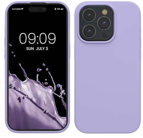 kwmobile Handyhülle für iPhone 15 Pro Hülle, für iPhone 15 Pro Case - Hülle Silikon - kabelloses Laden - Lavendel