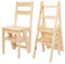 mosegor Taburete plegable de 4 escalones, de madera maciza, para adultos y niños, silla de doble propósito para el hogar, cocina, oficina, escalón plegable, soporte para flores