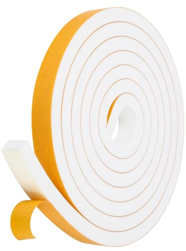Dichtband Selbstklebend Gummidichtungsband für Türen und Fenster, Bad und Dusche, Anti-Kälte, Wind, Tür Dichtung, Dichtband, Dichtungsband, Fensterdichtband, Fenstera (Weiß, 20mmx12mmx3m)