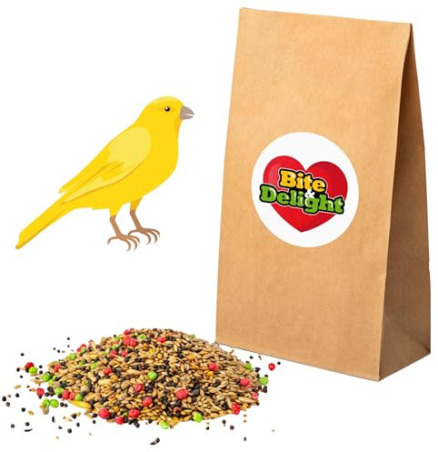 Bite & Delight 25kg Kanarienfutter mit Vitaminen und Mineralien Kanarienvogel Futter Kleine Vögel Zebrafinken Stieglitz Sacken