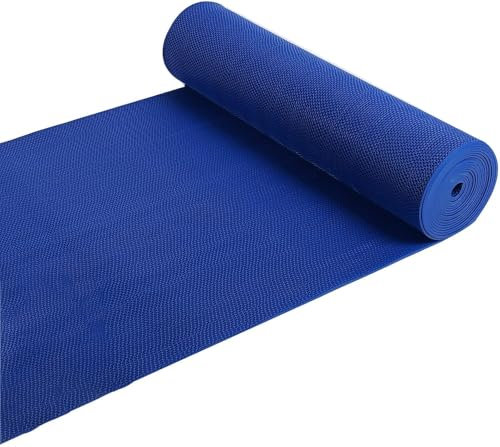 Kanduo Drainage Non Slip Floor Mat Bathroom Non-Slip Drainage Mat PVC Floor Mat, 5mm/0.2inch Thick Wet Area Mat For Swimming Pool Kitchen Garage Waterproof floor mat(90cmx300cm)