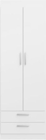 Buyqualia - Armario Ropero 2 Puerta - 2 Cajones, Blanco Snow