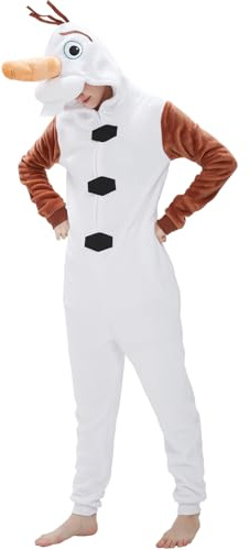 SWEETXIN Einteiler für Erwachsene, Unisex, Halloween, Weihnachten, Cosplay, Kostüm für Damen und Herren, Olaf, XXL
