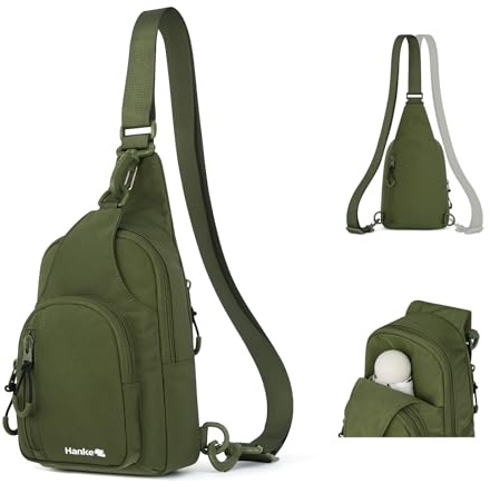 Hanke Crossbody-Tasche für Damen und Herren, lässige Umhängetasche, leichte Brusttasche für Outdoor, Wandern, Reisen