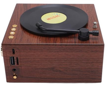 Vintage -Lautsprecher, Retro -Sprecher, Phonograph -Form -Lautsprecher mit Premium -Subwoofer und BT -Funktion für Home Office