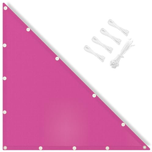 IOAOI Voile d'ombrage imperméable de protection solaire triangulaire droit avec 95 % des rayons UV avec corde gratuite, pour extérieur, jardin, terrasse, cour, pelouse, pergola, abri auto Rouge rose 5