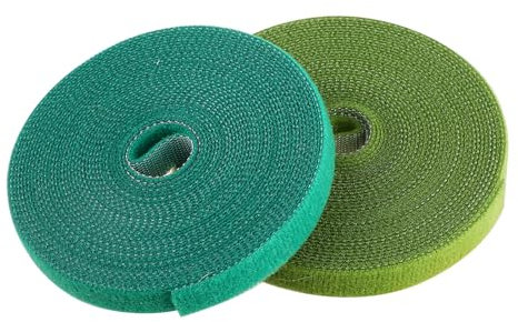 ZYXZUK Plant Ties Tape 30m Green Garden Plants Tie Straps Self Adhesive Hook Loop Garden Tree Tie Tapes Plant-Friendly Plant Clips for Gardening 2 Rolls