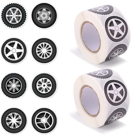 1000st/2 Rollen Rennreifenaufkleber, 38mm Cool Sport Auto Rad Stickers Reifen Aufkleber Partygeschenke für Laptops Wasserflaschen Helme Skateboards Handyhüllen Dekoration
