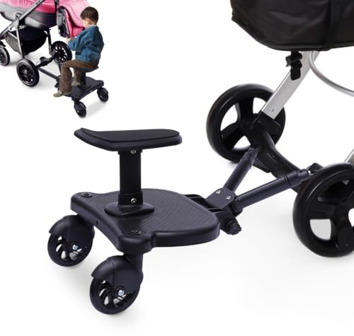 Buggy Board mit Sitz,buggy board,trittbrett für kinderwagen universal,Universelles Kinderwagen-Trittbrett,flexibel verstellbar, kompatibel mit den meisten Kinderwagen,Bearing 25KG