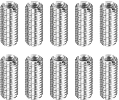 QUARKZMAN Einschraubmutter M8 auf M5 x 20mm Gewindeeinsatz Edelstahl | 10Stk Gewindehülse Reduzierhülsen Metrische Selbstschneidende Gewindeadapter für Automobilen Möbel DIY Mechanischen