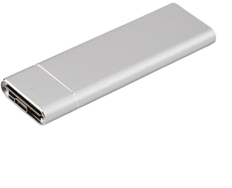 Feeshoppher M.2 NGFF SSD Enclosure USB 3.1 External Solid State Drive Case Aluminum Alloy Shell with High Speed Data Transfer Support for 2230 2242 2260 2280 Based M.2 Drives B(Silver)