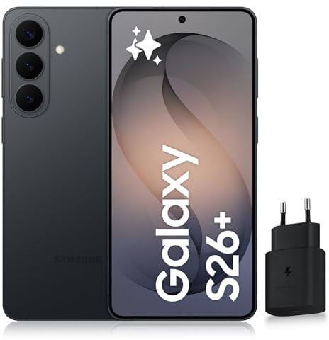 Samsung Galaxy S26+, Smartphone Android 5G avec Galaxy AI, 512 Go, Chargeur Secteur Rapide 25W Inclus, Smartphone déverrouillé, Noir, Version FR