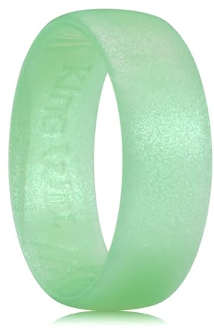 King Will Silikon-Ehering für Damen und Herren – 1,8 mm ultradünner Ring in Grasgrün, mit komfortablem Innenprofil, Gummiring für Fitness, Arbeit und Reisen 62.2 (19.8)