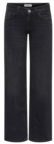 ONLY Damen Schwarz 27/30 | Weiter Beinschnitt fit, Casual, Bei max. 40 grad im schongang waschen