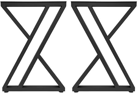 Dokiiovo 2 Stück Tischbeine X-Form, 50x70 cm Metall Schwarz Tischkufen, 300kg Belastbarkeit, Tischgestell Möbelfüße für DIY-Projekte