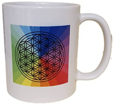 Dreamlife Tasse à café/thé Motif fleur de vie Multicolore avec carte cadeau 330 ml
