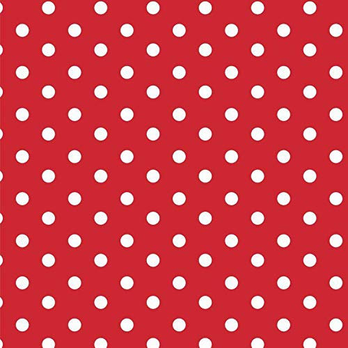 babrause® Baumwollstoff Punkte Rot Webware Meterware Popeline OEKOTEX 150cm breit - Ab 0,5 Meter