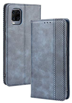 Dedux Flip Hülle kompatibel mit ZTE Axon 11 4G/5G, Retro Leder Brieftasche Abdeckung Magnetverschluss Folio Ständer Kartensteckplätze Handyhülle, Blau