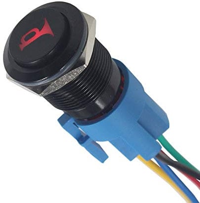 ETOPARS Caso Negro Luz Rojo Flecha Camión Coche 12V 19mm 5A Botón de Arranque Momentáneo Interruptor de Palanca Enchufe de Alambre