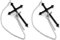 Gothic-Kreuz-Ketten-Ohrringe für Männer und Frauen, Unisex, schwarz, einzigartig, cool, Gothic, Punk, Rock, Hippie, lange Kette, Kreuz, Schwert, Ohrpiercing, Schmuck für Teenager, Eboy Egirl