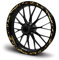 16-teiliges Set Felgenrandaufkleber Sticker für Motorrad Auto Felgen Future Design Komplett Set Felgenaufkleber für 15 16 17 18 19 Zoll MR017 (Gold Metallic, Matt)
