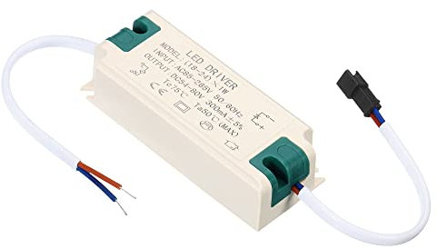 PATIKIL 18-24W 300mA LED Controlador, AC 85-265V Salida 54-80V DC Macho Conector Constante Corriente Rectificador Transformador Externa Alimentación Fuente