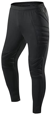 CHICTRY Torwarthose Kinder Gepolstert Lang/Kurz Jungen Fussballhose Trainingshose Stretch Unterziehhose Shorts Mit Schutz Fußballuniform Pants 134-140