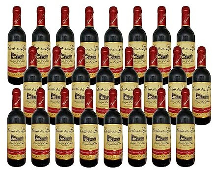 Deliex delicias de Extremadura. 24 Botellas pequeñas de vino Señorio de los Llanos crianza 37,5 cl. Vinos para Detalles invitados en Bodas (24)