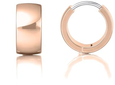 Limerencia Titan Kleine klobige Creolen, 10mm Leichte Breite Nickelfreie G23 Titan Huggie-Ohrringe für Damen (Roségold)