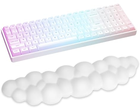 Gimars Keyboard Wrist Rest Cushions,Ergonomic Keyboard Pain Relief Comfortable Memory Foam with Anti-Slip Base,Massage Mat for Laptop Gaming Computer Office