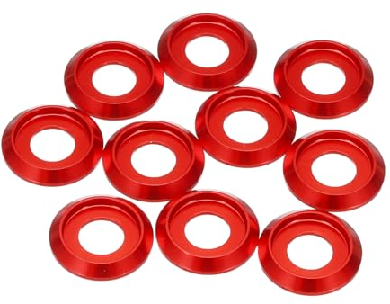 QUARKZMAN Rondelle Conica M8 Viti Testa Svasata Diametro Foro 8mm/0.31, Guarnizioni Alluminio Guarnizione Rondella Tazza Vite Rc/Fpv/Pc/Drone/Accessori Meccanici Parti Modello Pz10 (Rosso)