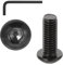 Yuanchu 20 Stück M6 x 16 Schrauben, Flachkopfschrauben Torx Schrauben Innensechskant Edelstahl A2 V2A Schrauben Möbelschrauben Schwarzes Oxid Vollgewinde Linsenkopfschrauben mit Hex Key