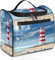 Mexpekil Ocean Leuchtturm Möwe hängende Kulturtasche für Damen und Herren, groß, wasserdicht, Make-up, Kosmetik, Kulturbeutel für Reisen, mehrfarbig, 10.2 x 6.5 x 9.2 inches, Kulturbeutel