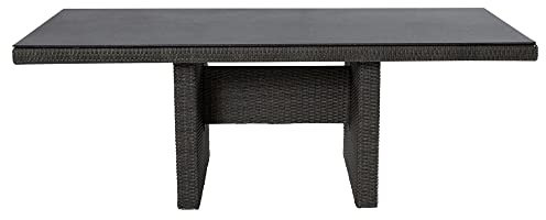 dasmöbelwerk Gartentisch Kansas Esstisch Wangentisch Dining Glas-Keramik 220 x 100 cm grau-Mix