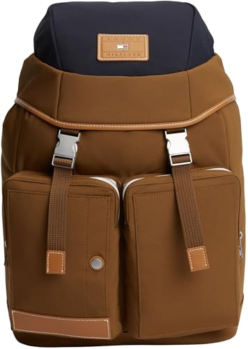 Tommy Hilfiger Herren Rucksack Casual Flag mit Branding, Braun (Dark Peanut), Einheitsgröße