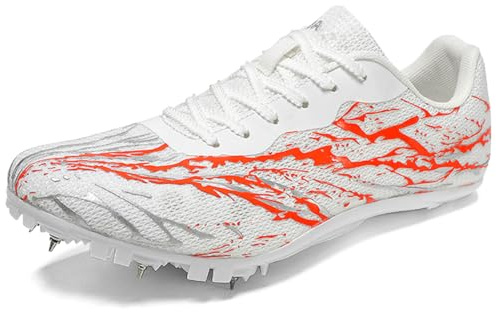 Hiuzylqx Zapatillas con Clavos Atletismo para Hombres Niños Ligeras Zapatillas de Correr Sprint Adulto Sprint Running Training,A,44 EU