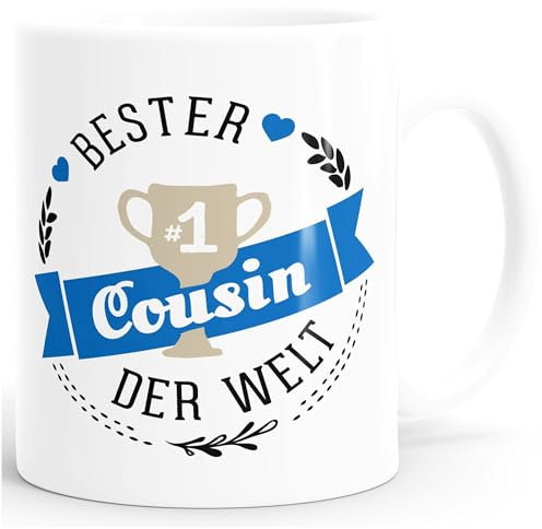Kaffee-Tasse bester Cousin der Welt Geschenk für Cousin MoonWorks® weiß unisize