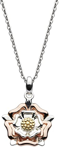 Heritage Dew Sterling Silver and 14ct Gold Plate Briar Tudor Rose Necklace, 18