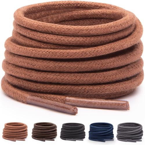 Miscly Cordones para Zapatos de Vestir - Disponibles en Múltiples Longitudes y Colores (Marrón, 76 cm)