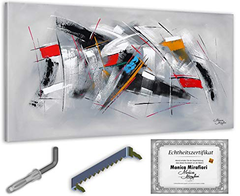 Monica Mirafiori I 100% HANDGEMALT I Gemälde Spectrum 140x70cm | Gemälde Handgemalt | Acrylgemälde | Sehr Großes Acrylbild I Moderne Kunst I Kunstbilder