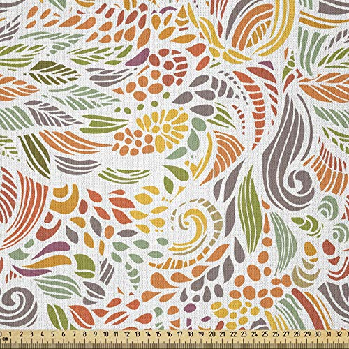 ABAKUHAUS Abstrakt Stoff als Meterware, Tangled bunter Entwurf, Microfaser Stoff für Dekoratives Basteln, 1M (230x100cm), Mehrfarbig