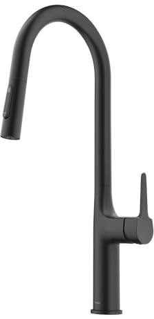 Kraus KPF-3101MB Oletto Robinet de cuisine moderne à poignée unique Noir mat