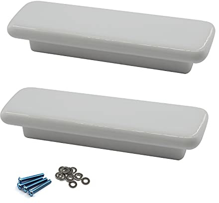 Zerniple White Ceramic Handle Pull Door knobs Cabinet Handles for Children's Room (2 Pieces)