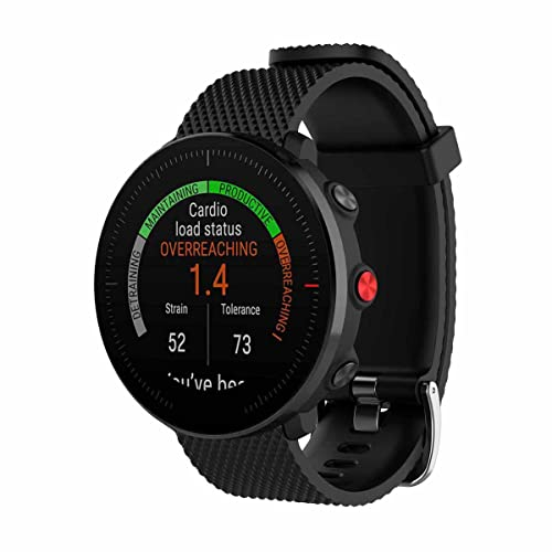 SeaFicco Silikon Armband Kompatibel mit Polar Grit X2 Pro/Grit X Pro/Grit X/Vantage M2 /Vantage M/Vantage V3, für 22mm Uhrenarmband Ersatzband Sport Wechselarmband (Schwarz, L)