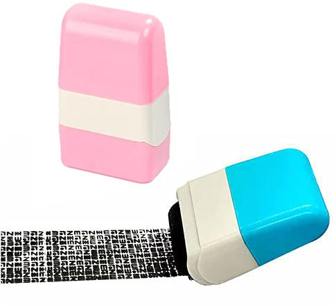 Rollstempel für Identitätsschutz, Identitätsschutz, Rollstempel, Identitätsdiebstahlschutz, Stempel für Ausweise, Blockout und Privatsphäre, vertraulich und Adressblocker, 2 Stück